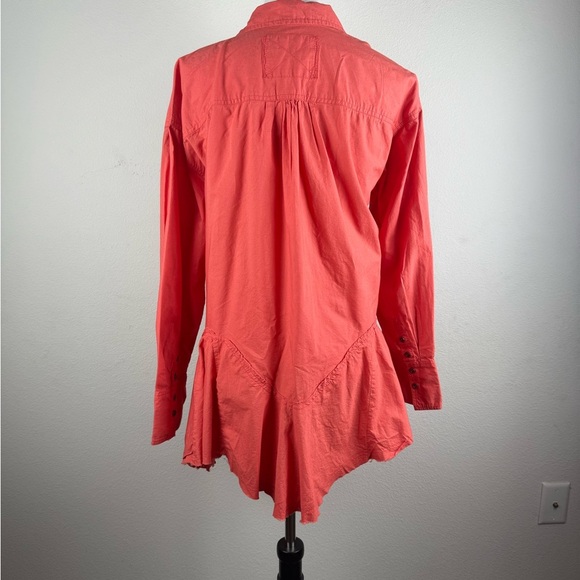 Free‎ People We The Free Freya poplin tunic size S in coral bright relaxed fit. - Picture 6 of 13